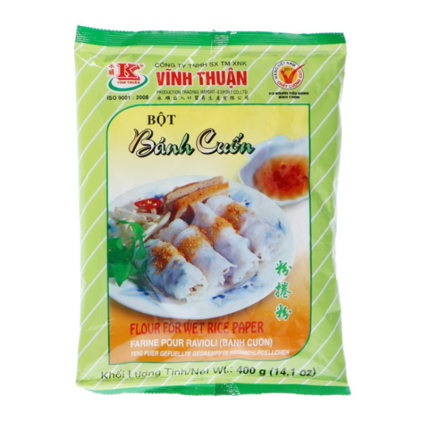 Farina per involtini vietnamiti al vapore Bánh Cuốn - Flour For Wet Rice Paper - Bột Bánh Cuốn 400 g.