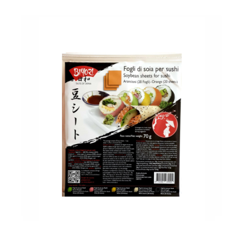 Biyori Fogli di soia arancione per sushi 70 g (20 fogli) - Pink soybean sheets - Tấm đậu nành cam cho Sushi 70 g (20 tấm)