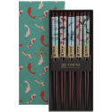 Bacchette colorate Pesce dorato stile Giapponese - Golden Fish- Chopsticks Giftset - 5 paia