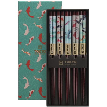 Bacchette colorate Pesce dorato stile Giapponese - Golden Fish- Chopsticks Giftset - 5 paia