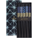 Bacchette colorate Blue Mixed stile Giapponese- Blue Mixed Chopsticks Giftset- 5 paia