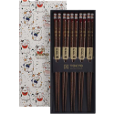 Bacchette di legno stile Giapponese - Gatto porta fortuna -Chopsticks Giftset -5 paia