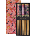 Bacchette colorate stile Giapponese - Mixed Design Chopsticks Giftset -5 paia